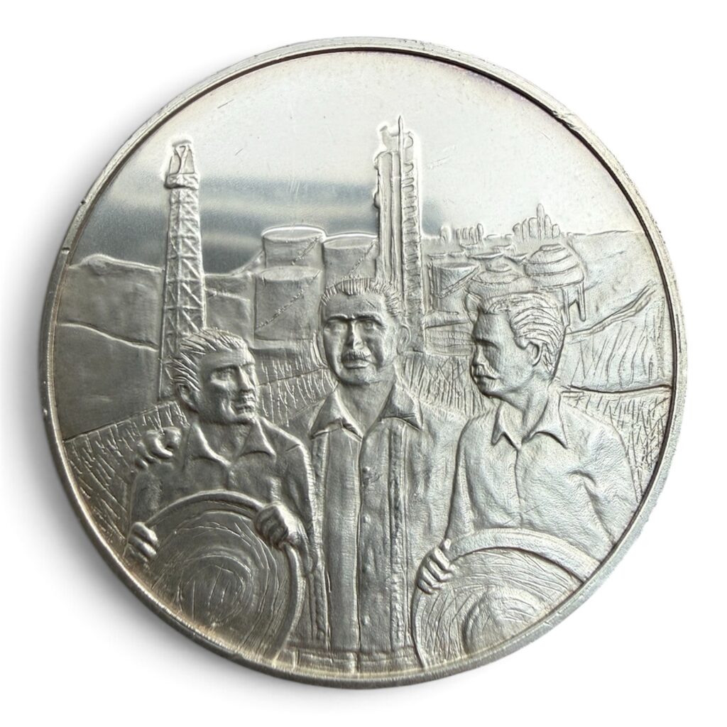 Inicio TodoPrecio.com 5 Medalla Plata .925 México Expropiación Petrolera 1938 PEMEX | Lázaro Cárdenas