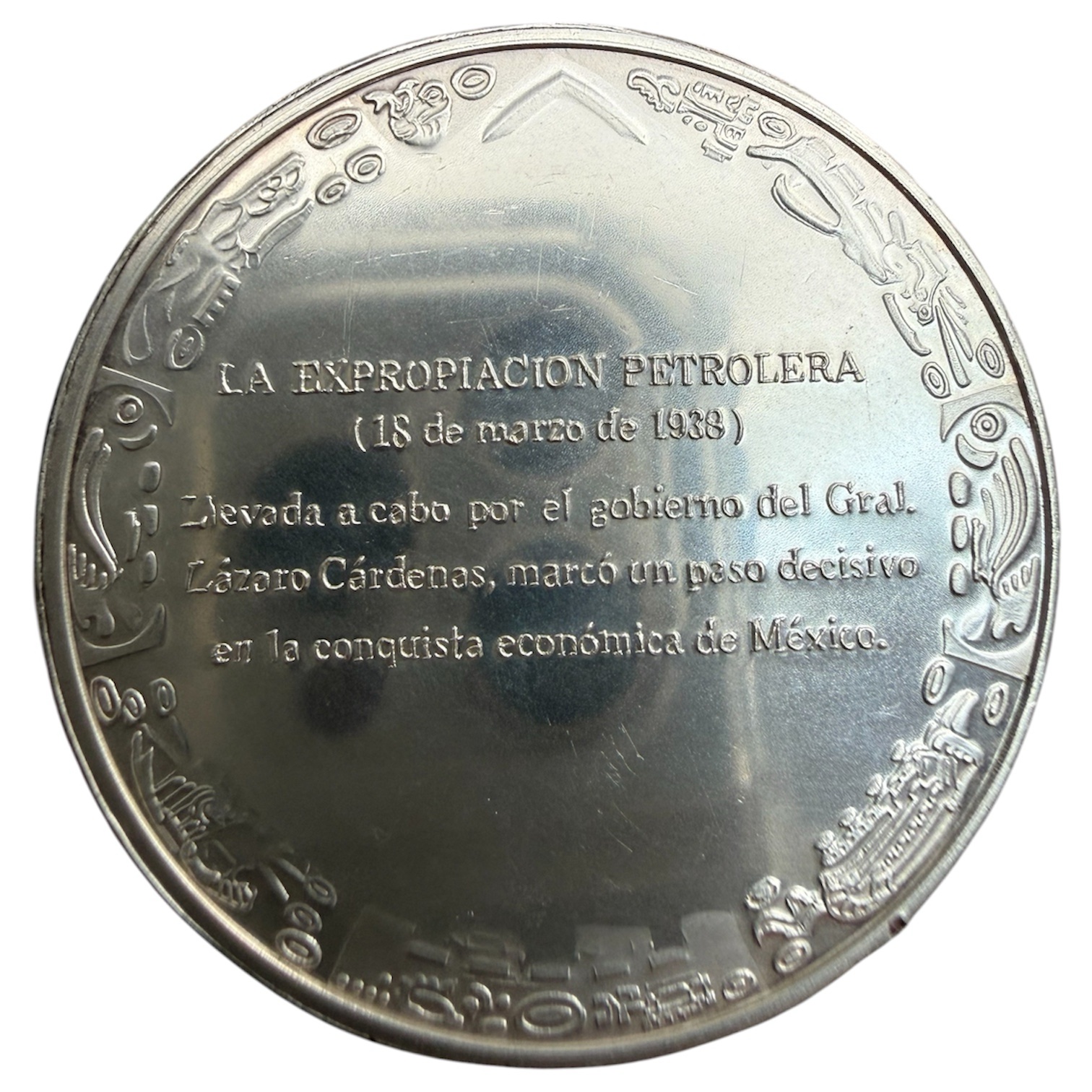 Medalla Plata .925 México Expropiación Petrolera 1938 PEMEX | Lázaro Cárdenas 2 Medalla Plata .925 México Expropiación Petrolera 1938 PEMEX | Lázaro Cárdenas - Image 2