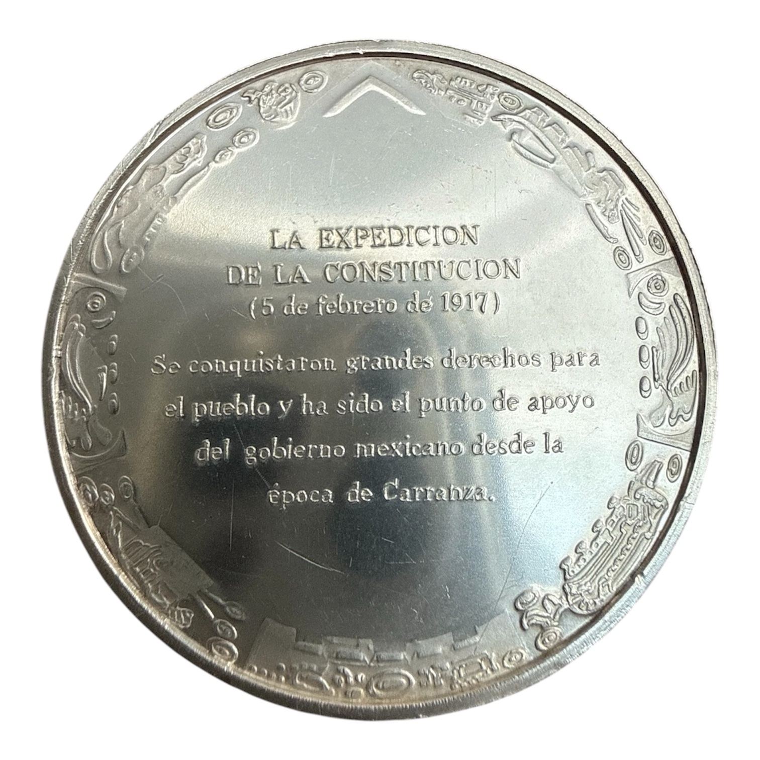 Medalla Plata .925 Expedición Constitución 1917 | Venustiano Carranza 2 Medalla Plata .925 Expedición Constitución 1917 | Venustiano Carranza - Image 2