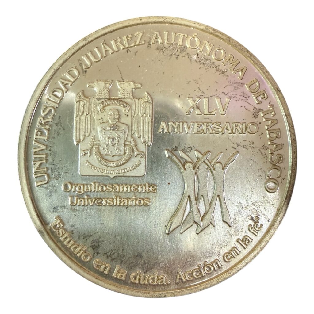Inicio TodoPrecio.com 2 5.4 Oz Medalla Conmemorativa Plata .999 — Instituto Juárez / UJAT — Benito Juárez