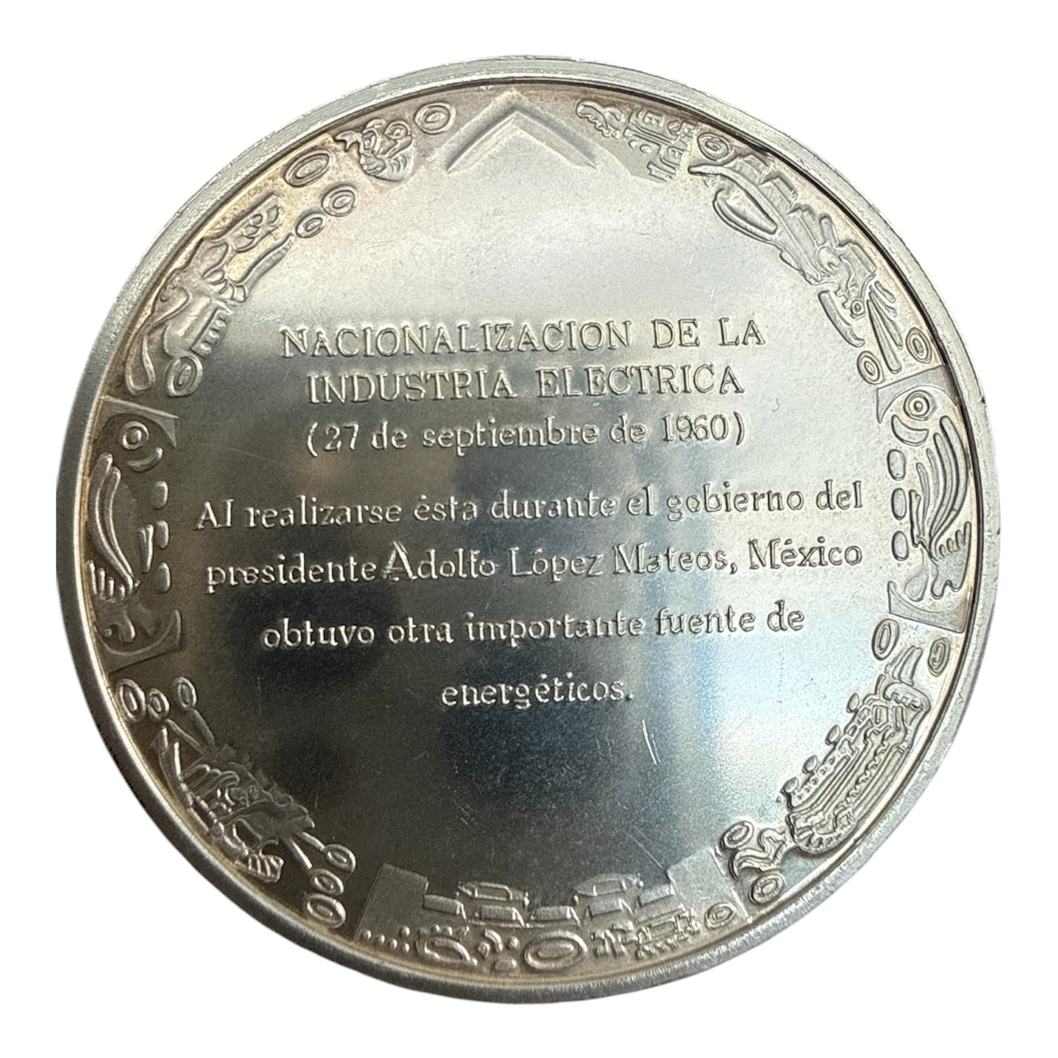 Medalla de Plata .925 Nacionalización de la Industria Eléctrica 1960 CFE 2 Medalla de Plata .925 Nacionalización de la Industria Eléctrica 1960 CFE - Image 2