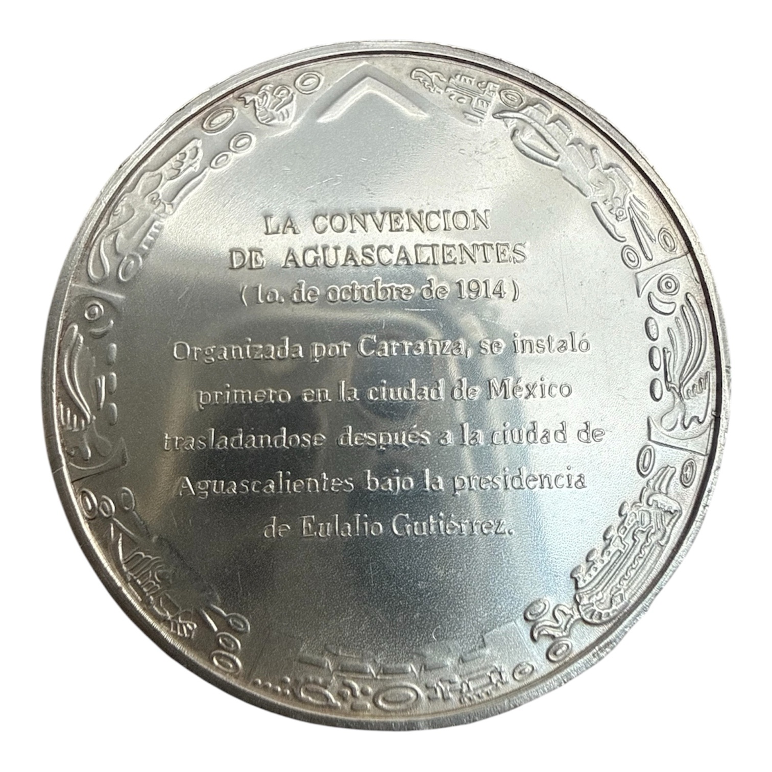 Medalla Plata .925 Convención de Aguascalientes 1914 | Venustiano Carranza 2 Medalla Plata .925 Convención de Aguascalientes 1914 | Venustiano Carranza - Image 2