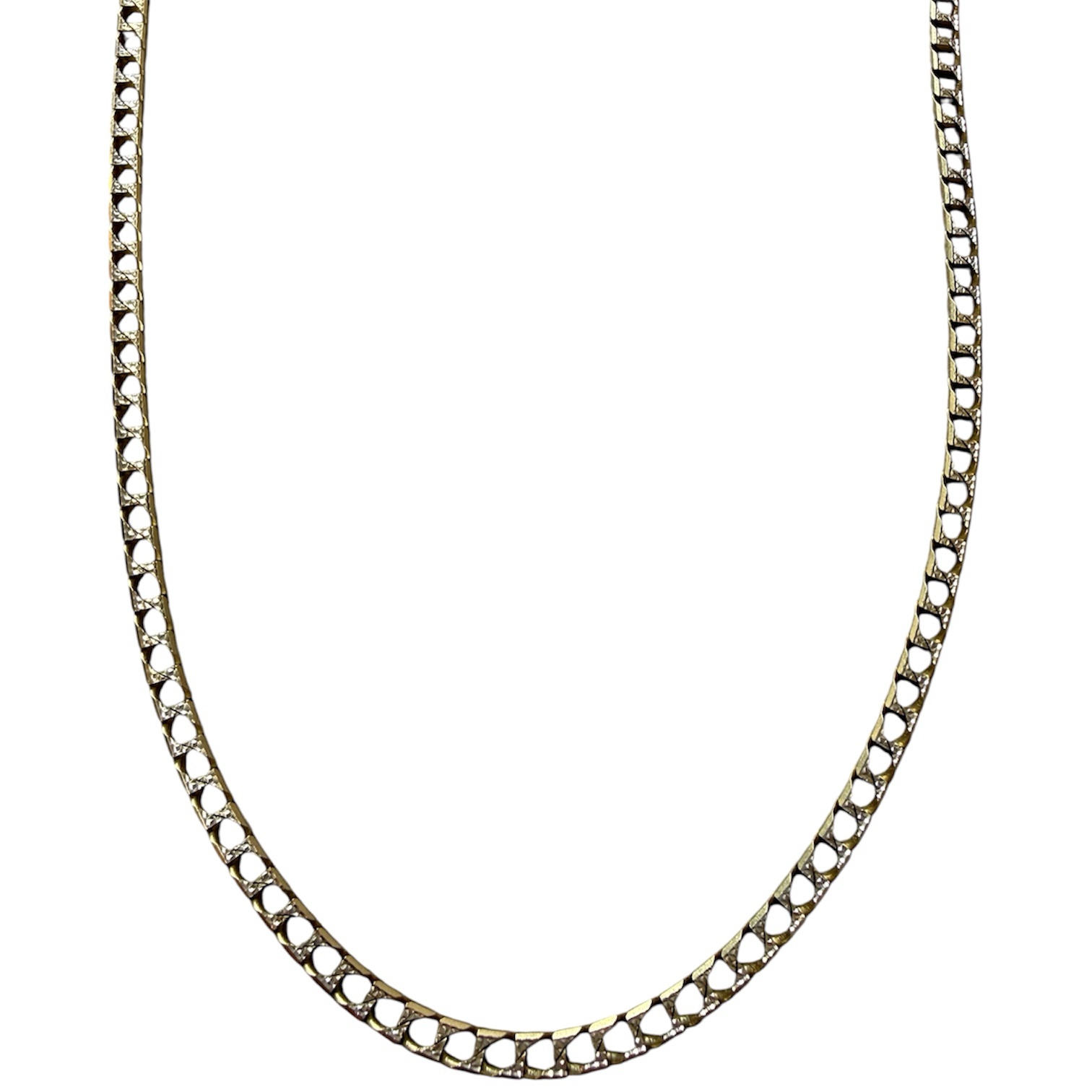 Cadena Cubana Plano Diamantado de Oro 14K Italy 52cm x 4mm | 15.4 gr 2 Cadena Cubana Plano Diamantado de Oro 14K Italy 52cm x 4mm | 15.4 gr - Image 2