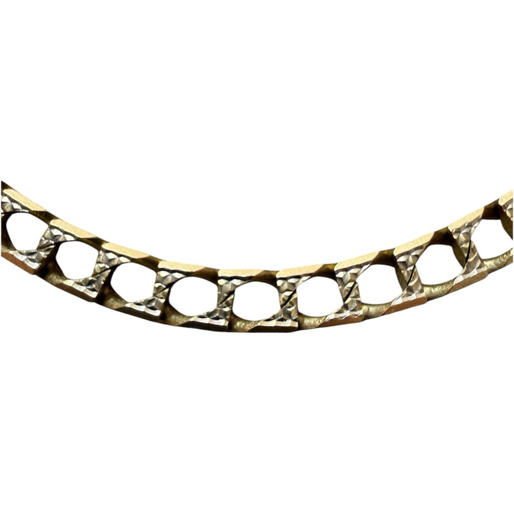 Inicio TodoPrecio.com 4 Cadena Cubana Plano Diamantado de Oro 14K Italy 52cm x 4mm | 15.4 gr