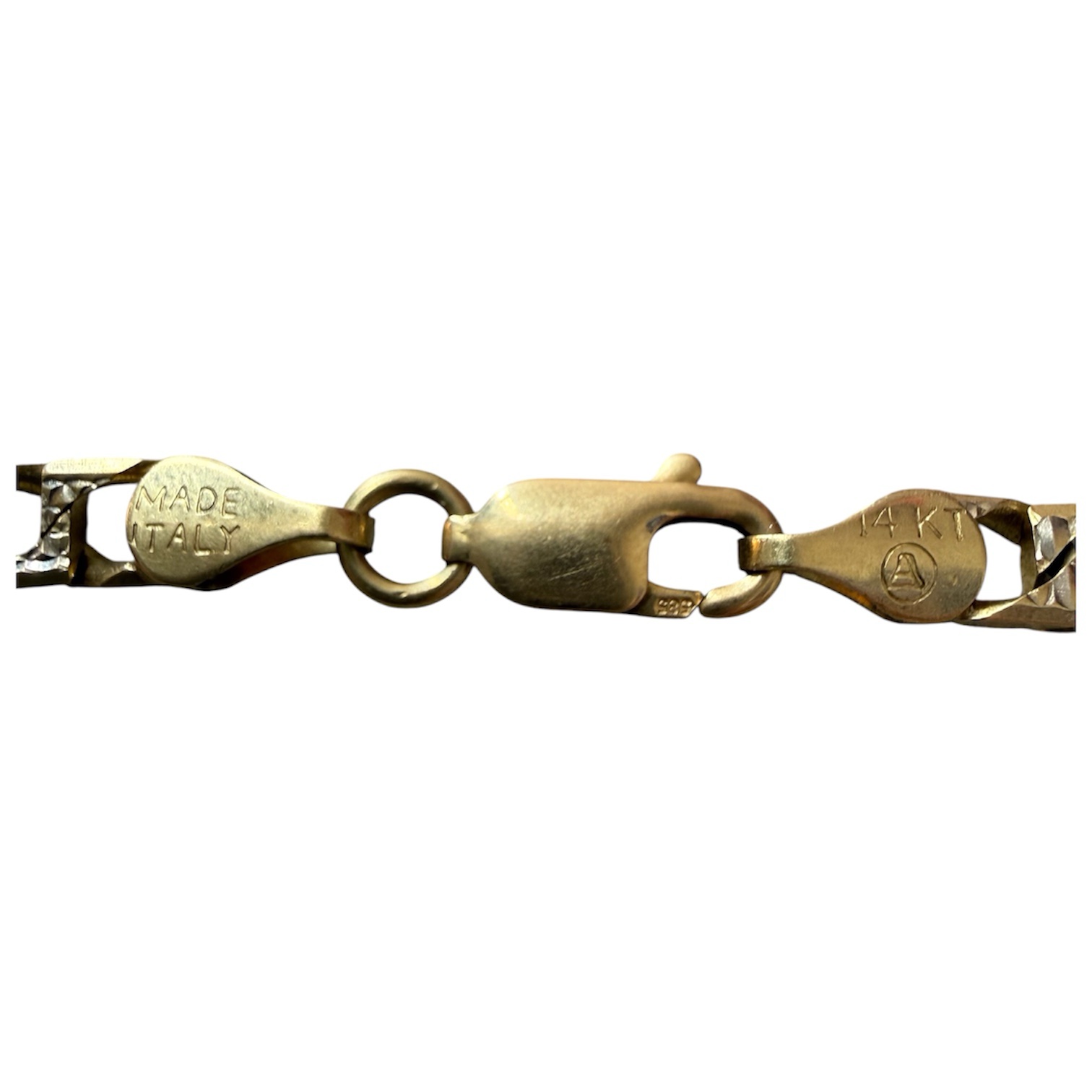 Cadena Cubana Plano Diamantado de Oro 14K Italy 52cm x 4mm | 15.4 gr 3 Cadena Cubana Plano Diamantado de Oro 14K Italy 52cm x 4mm | 15.4 gr - Image 3