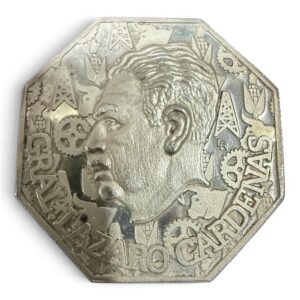 Medalla Heptagonal Plata .999 Lázaro Cárdenas STPRM PEMEX 1938-1984 | 48.52 g
