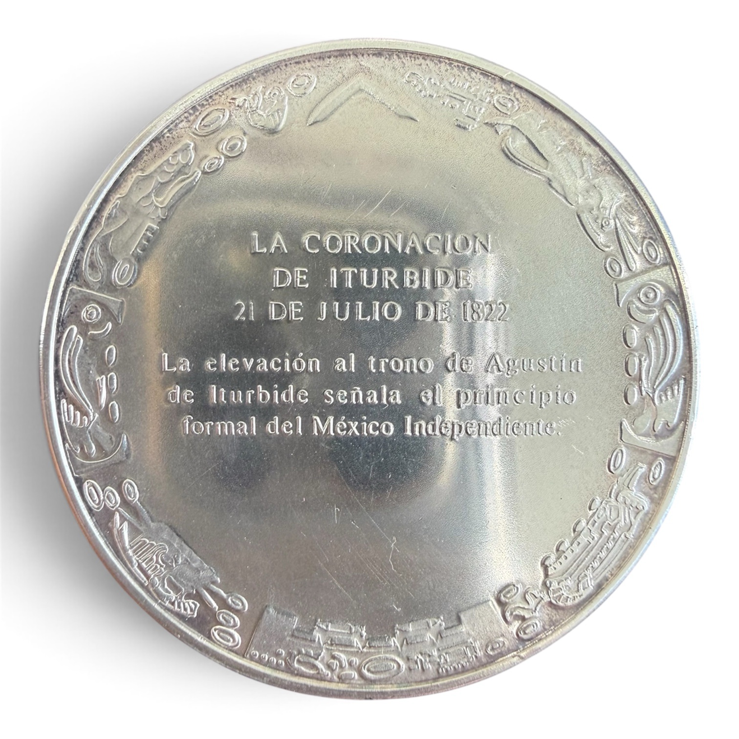 Medalla Coronación de Iturbide Plata .925 48 g 1971 2 Medalla Coronación de Iturbide Plata .925 48 g 1971 - Image 2