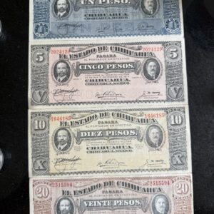 Serie Billetes Chihuahua 1914-1915 Revolución Mexicana