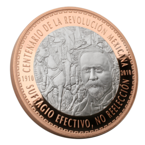 Bimetálica Bicentenario / Centenario 2010 de la Casa de Moneda de México UNC
