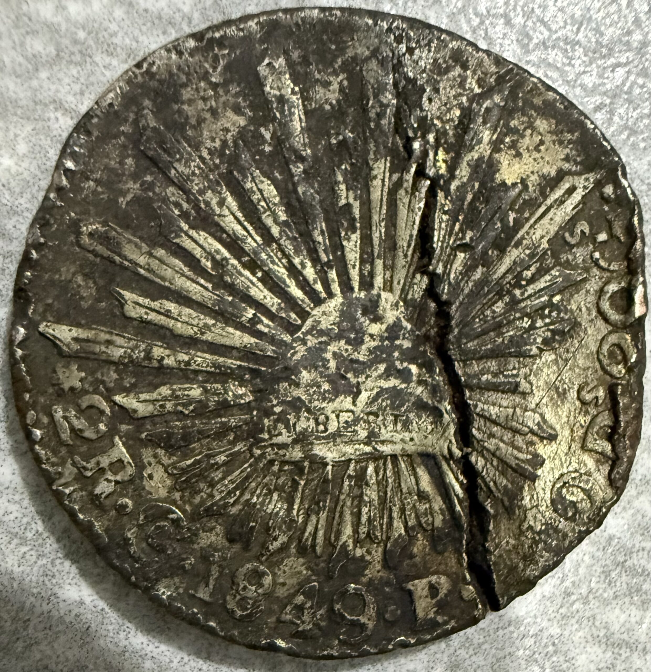 2 Reales 1849 Guanajuato | Falsa de Época para Estudio Numismático 1 2 Reales 1849 Guanajuato | Falsa de Época para Estudio Numismático