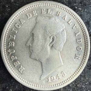 25 Centavos 1943 Plata 900 | El Salvador
