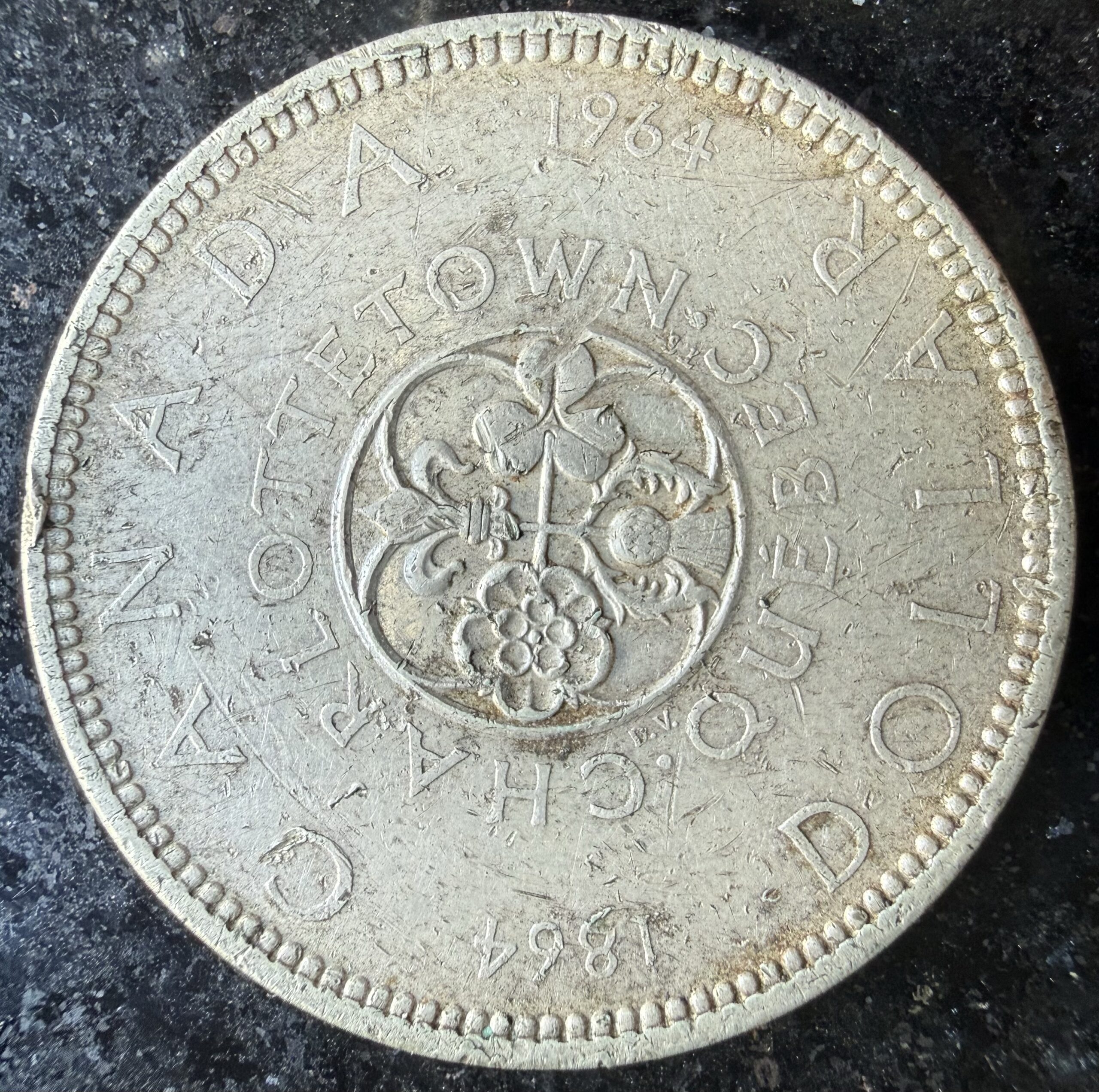 1 Dollar 1964 Plata 0.800 | Centenario de las Conferencias de Charlottetown y Quebec | Canadá 1 1 Dollar 1964 Plata 0.800 | Centenario de las Conferencias de Charlottetown y Quebec | Canadá