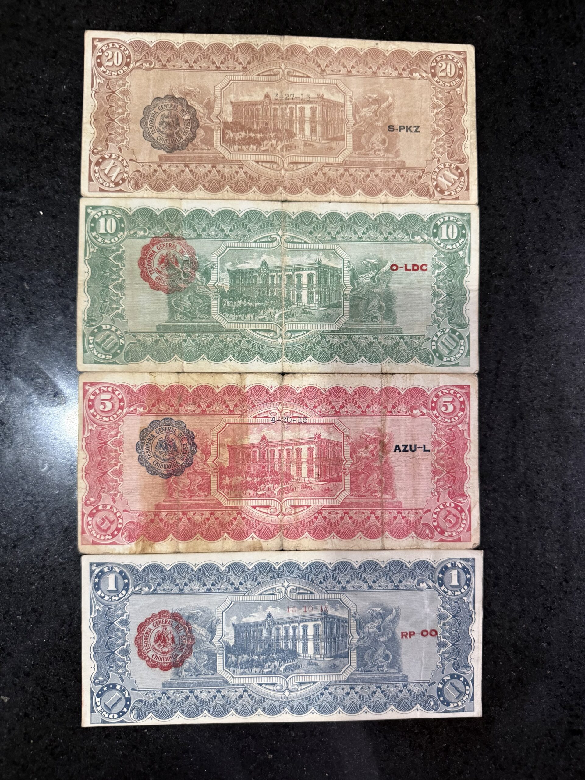 Serie Billetes Chihuahua 1914-1915 | Revolución Mexicana 2 Serie Billetes Chihuahua 1914-1915 | Revolución Mexicana - Imagen 2