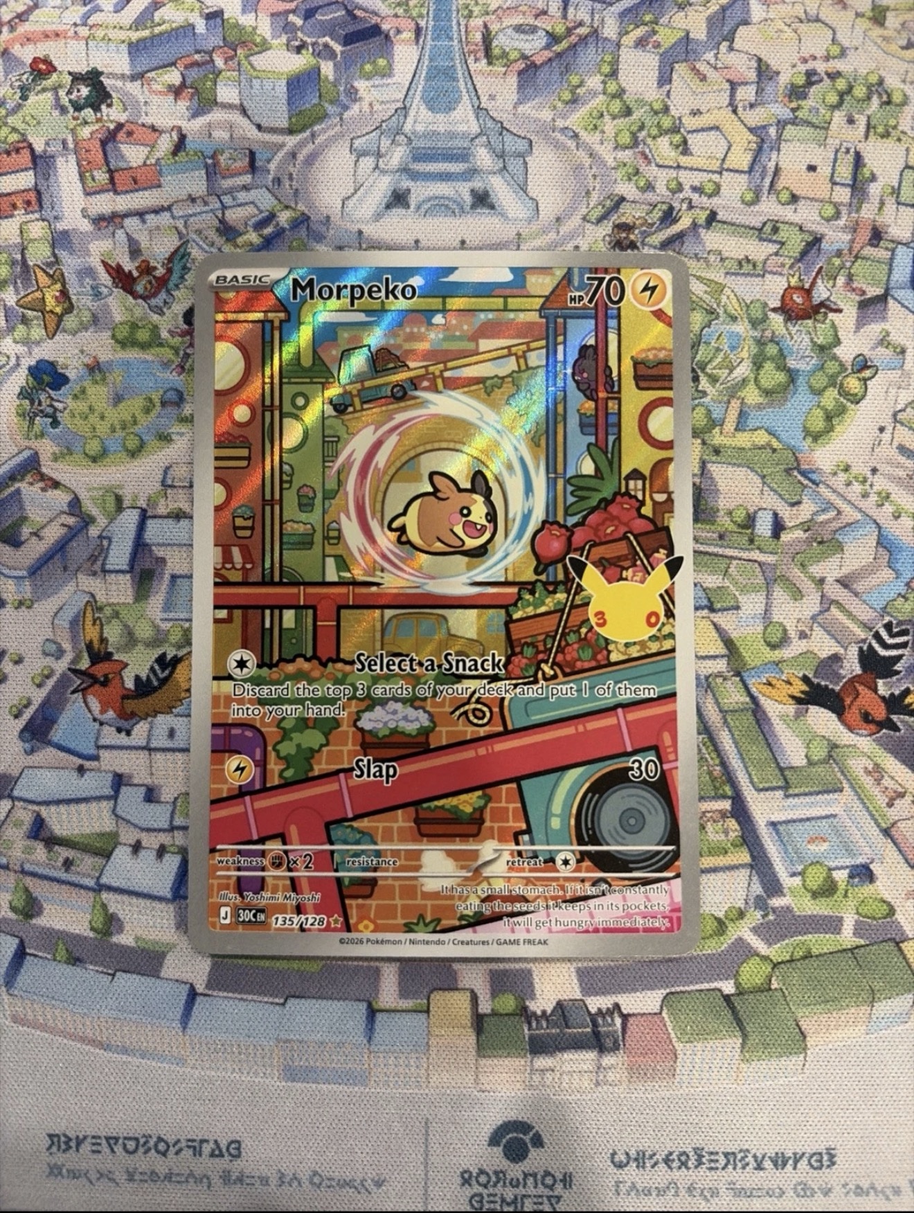 Morpeko 135/128 30th Celebration Pokémon TCG | Carta Coleccionable 1 Morpeko 135/128 30th Celebration Pokémon TCG | Carta Coleccionable