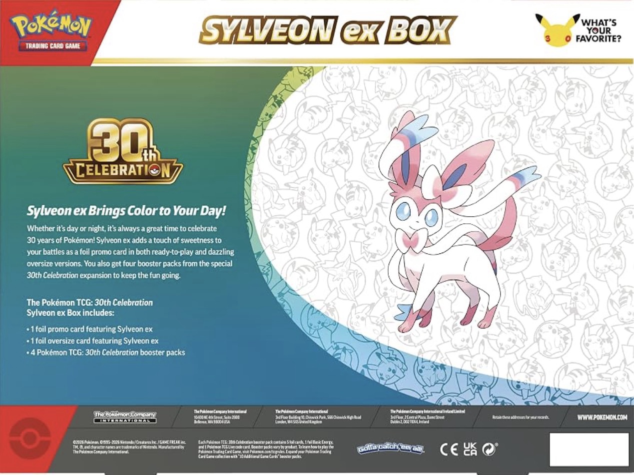 Pokémon TCG: 30TH Celebration Sylveon ex Box 2 Pokémon TCG: 30TH Celebration Sylveon ex Box - Imagen 2