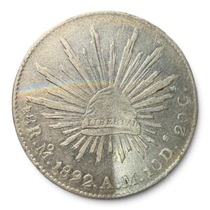 8 Reales 1892 Mo AM Plata 0.903 República Mexicana