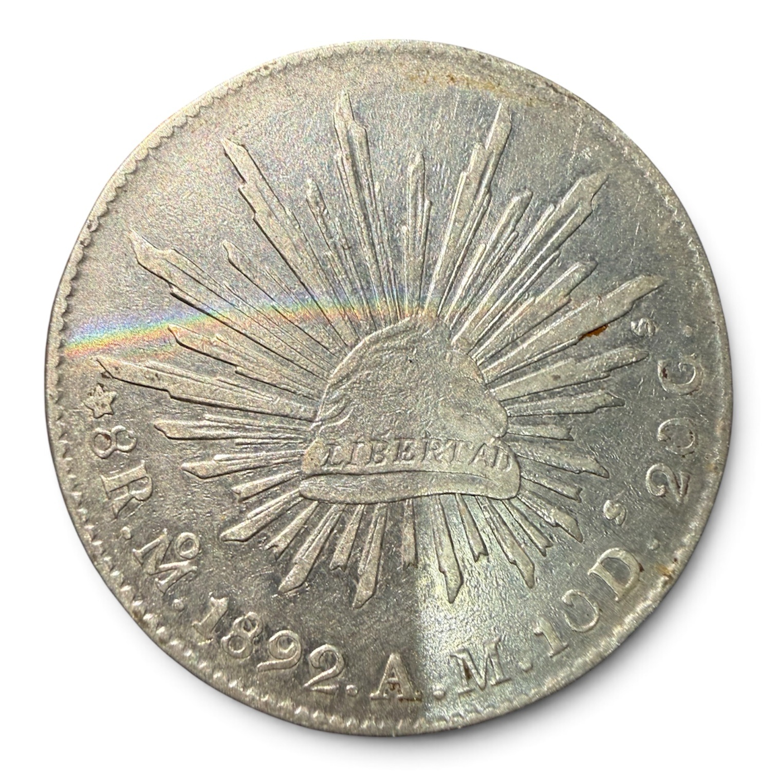 8 Reales 1892 Mo AM Plata 0.903 República Mexicana 1 8 Reales 1892 Mo AM Plata 0.903 República Mexicana