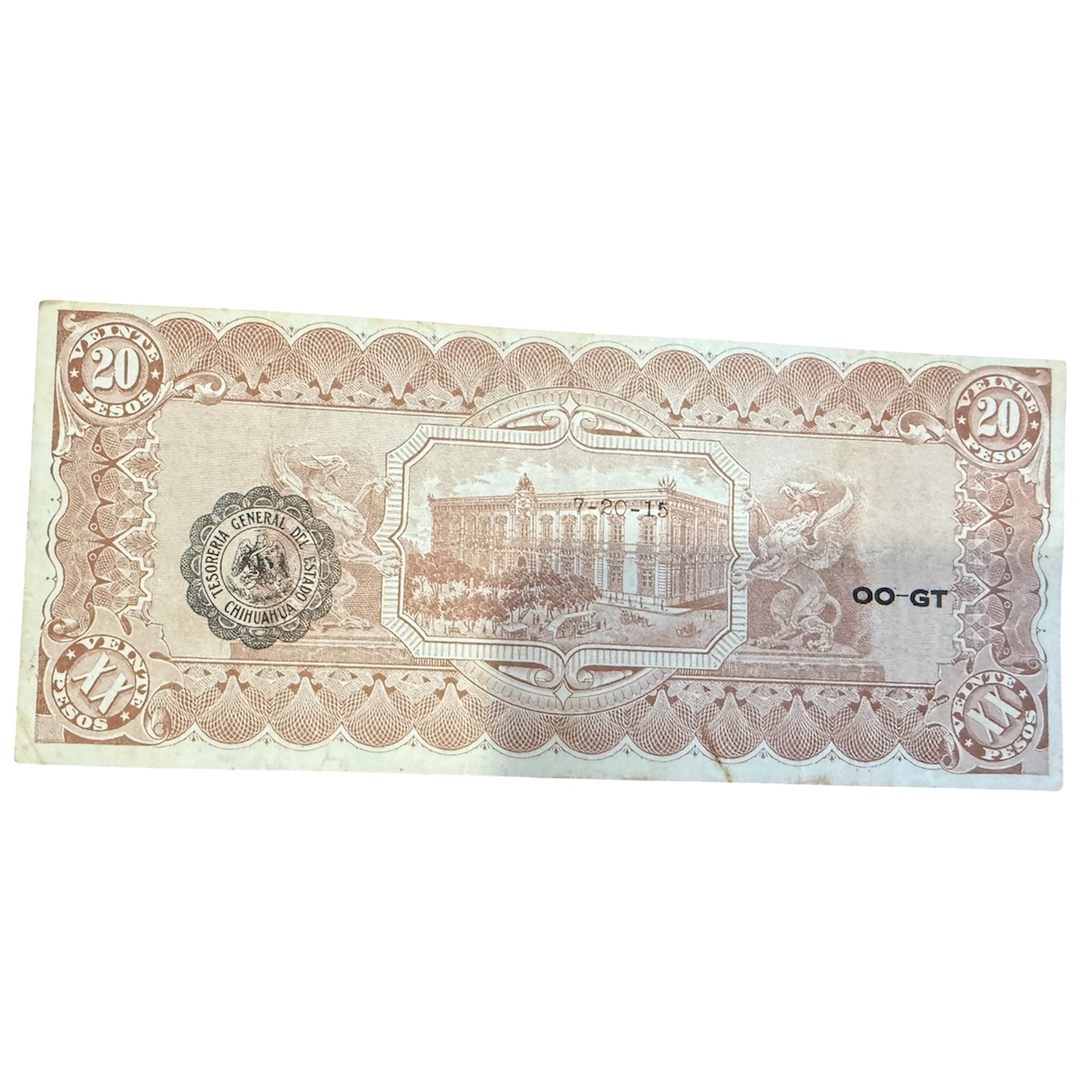 Billete 20 Pesos Chihuahua 1915 Madero – Revolución Mexicana 2 Billete 20 Pesos Chihuahua 1915 Madero – Revolución Mexicana - Imagen 2