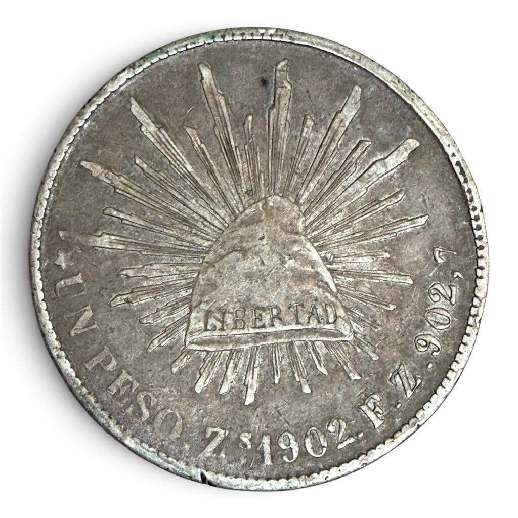 Inicio TodoPrecio.com 3 1 Peso 1902 Plata 0.9027 Zs Zacatecas Gorro Frigio Libertad | Porfirio Díaz