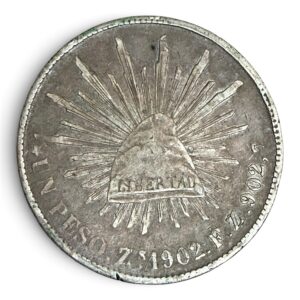 1 Peso 1902 Plata 0.9027 Zs Zacatecas Gorro Frigio Libertad | Porfirio Díaz