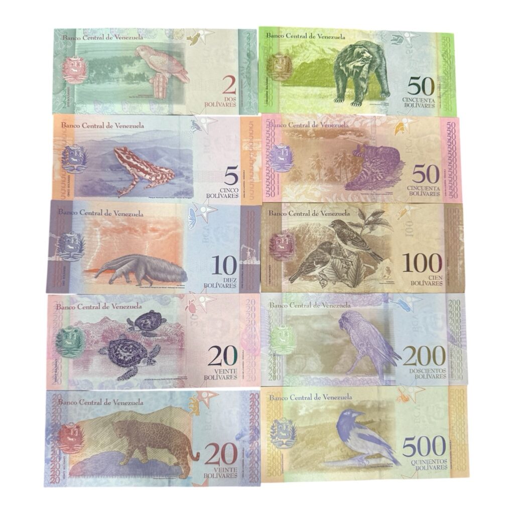 Colección Completa Billetes Venezuela 10 Piezas | Familia Bolívares Soberanos 2, 5, 10, 20, 50, 100, 200 y 500 | Papel Moneda Coleccionable